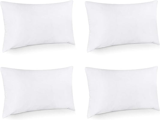 Utopia Bedding Throw Pillows (Set of 4, White) – 16 x 26 Inches Down Alternative Pillows for Bed, Sofa, and Couch - Fluffy Decorative Stuffer Pillow for Indoors & Outdoors