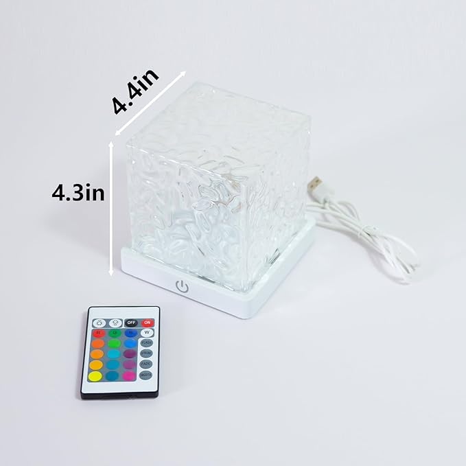 Ocean Wave Projector Light, 16-Color Cube Water Lamp, 3D Holographic Water Ripple Romantic Ambient Lighting for Child's Room,Aurora Night Light,Birthday and Christmas Gifts for Children