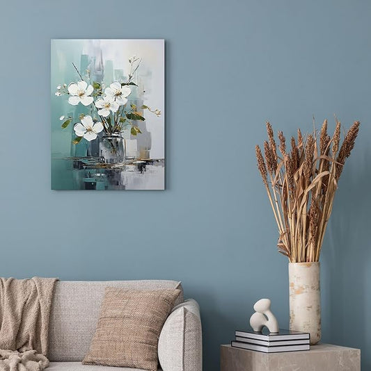 daktenn Floral Canvas Wall Art Green Bathroom Wall Art Pictures Wall Decor Home Decor Wall Decor for Bedroom Livingroom 12x16 Inches
