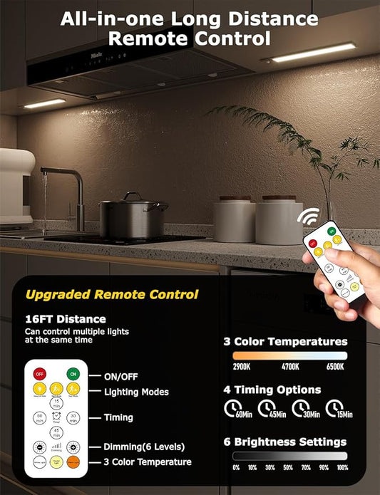 12" Ultra-Thin Under Cabinet Lighting Wireless, Aluminum Alloy Under Counter Lights for Kitchen, 3-Color-Temps Magnetic Closet Lights, Rechargeable Motion Sensor Light Indoor (4 Pack, Silver)