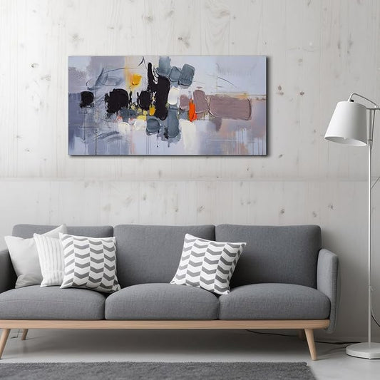 Ardemy Abstract Wall Art for Living Room Canvas Art Wall Decor, Modern Textured Painting Bedroom Picture Artwork Mens Room Framed Kitchen Dining Room Home Office, Large 40"x20"