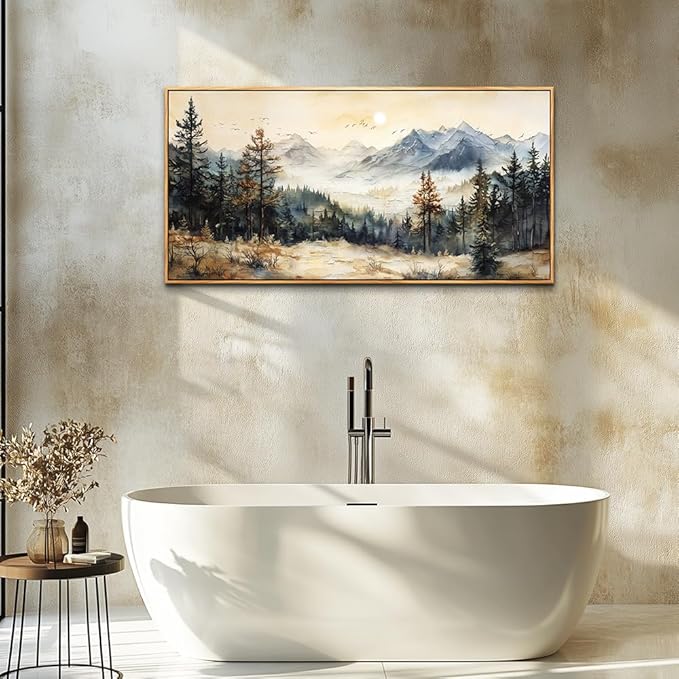 QIYILEXWART Wood Framed Large Canvas Wall Art For Living Room Wall Decor For Bedroom Office Wall Decorations The Forest Paintings Farmhouse Pictures Artwork Room Modern Home Decor
