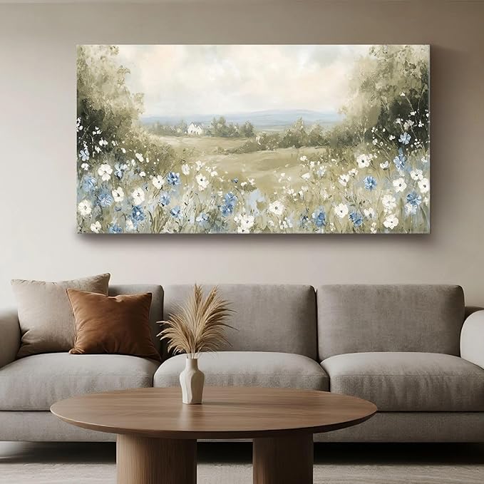 Iallbin Abstract Canvas Wall Art, Large Wall Art for Living Room, for Wall Modern Paintings Wall Decor Living Room (Abstract, Beige, 48L x 24W)