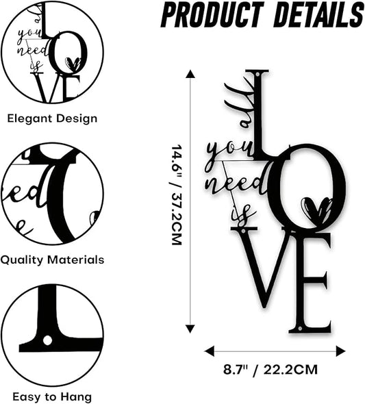 Love Wall Decor "All You Need Is Love" Sculpture, add romantic home decoration to living room, bedroom and kitchen