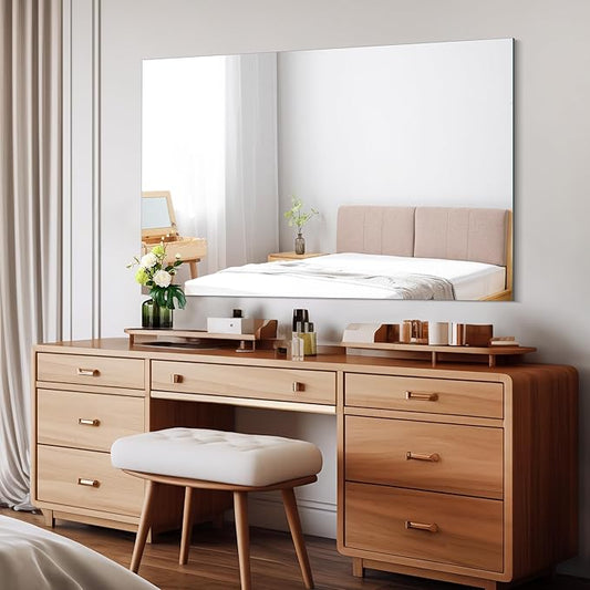 CILIBER Frameless Mirror, 30x48 Rectangle Bathroom Mirrors for Wall, Large Frameless Vanity Mirror Over Sink with Polished Edge, 3mm Tempered Glass, Hangs Horizontally or Vertically
