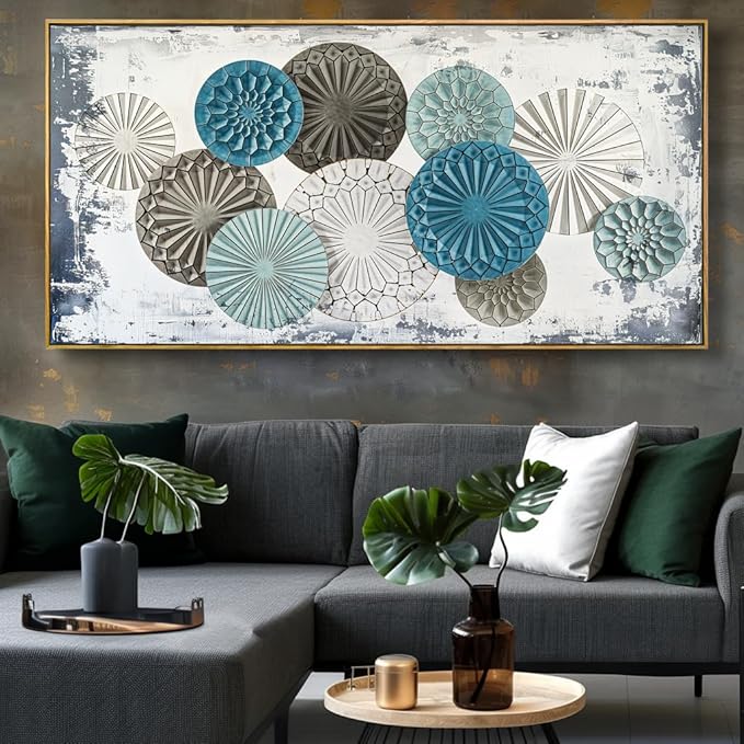 Wall Art Colorful Floral Rustic Wall Decor Canvas Painting Abstract Wall Art for Bedroom Living Room Dining Room Home Office Decor 20"x40" with Framed