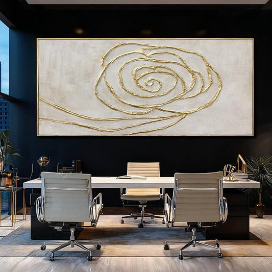 XIANSHOU Minimalist Wall Art Gold Line Wall Decor Vintage Poster 32"x70" Decorative Pictures for Dining Room Area Artwork for Office