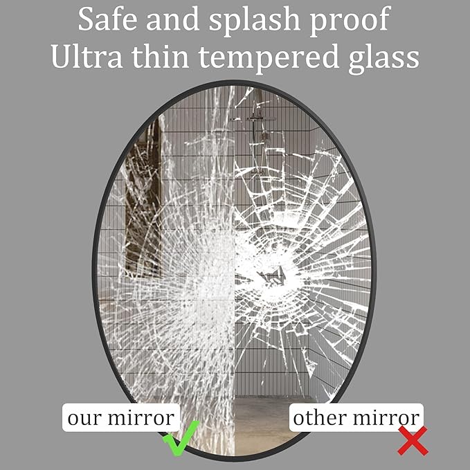 AUYHM Oval Mirrors,Oval Bathroom Mirrors,24x36 Mirror Bathroom Black,espejos decorativos de pared,Bathroom Mirrors for Over Sink(Black)