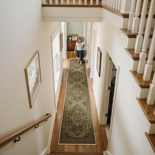 RELEANY Area Rugs 2'x10' Runner Rug Non Slip Washable for Kitchen Hallway Bedroom Beside Laundry Room Bathroom Rug, Floor Carpet, Brown Dark Brown