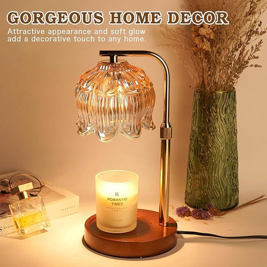 Funistree Candle Warmer Lamp for Yankee Candles, Height Adjustable Candle Heater Lamps with Timer, Christmas Birthday Gifts for Women Mom, House Warming New Home Room Decor, with 2 Bulbs