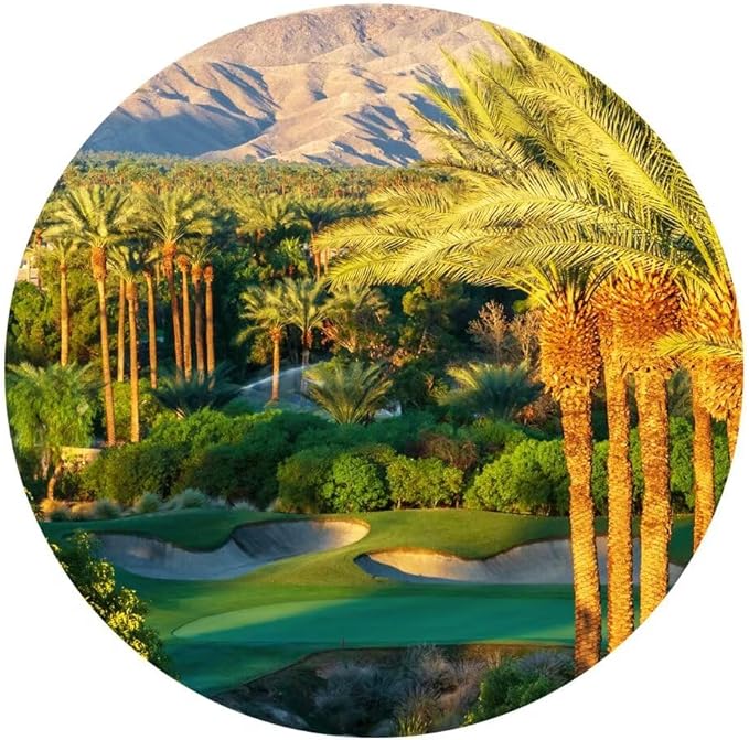 Palm Trees with Golf Course Canvas Wall Art for Living Room Bedroom Bathroom Home Decorations Coachella Valley Mountain Picture Wall Decor Prints Modern Framed Artwork Ready to Hang(18''H x 24''W)
