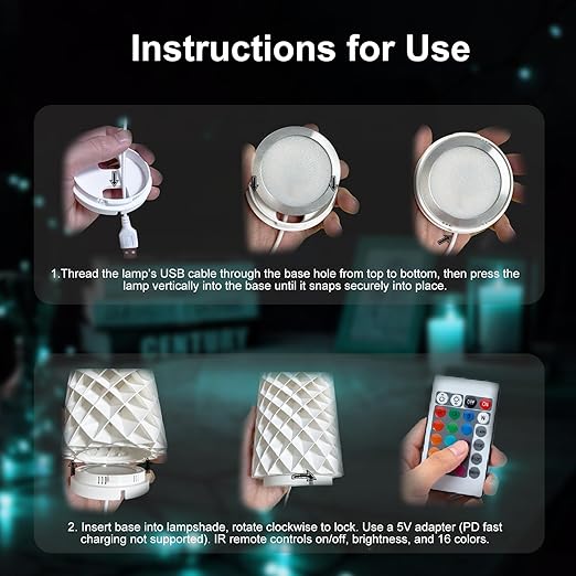 5PCS Remote Control RGB LED Lamp Kit 001 for Bambu Lab Multicolor RGB Includes Button Battery Makerworld 3D Printed DIY Hardware Model Spare Parts 5V USB Powered
