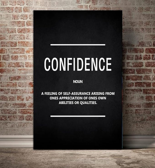 Yatsen Bridge Motivational Posters Inspirational Canvas Wall Art Confidence Noun Positive Painting Inspiring Entreoreneur Quotes Picture Prints Artwork Home Office Living Room Decor Framed (28"Wx44"H)