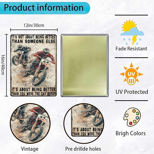 Motorcycle Tin Sign In The Darkest Hour When The Demons Come Metal Sign Motorcycle Poster Wall Decor Home Garage Bathroom Man Cave Office Bedroom Metal Plaque 12x16 Inch