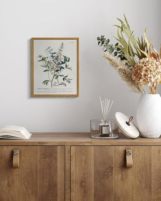 VIYYIEA Vintage Botanical Herb Wall Art, Flowers Seeds Paingtings Wall Decor Aesthetic, Framed Canvas Print Artwork, Floral Wall Pictures for Bedroom Bathroom, 8x10 Inch, Herbal Illustrations