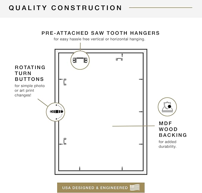 MCS Studio Gallery 20x28 Poster Frame Natural Woodgrain Engineered Wood, Vertical & Horizontal Wall Hanging Large Picture Frame for Photos, Posters & Art Prints (1-Pack)