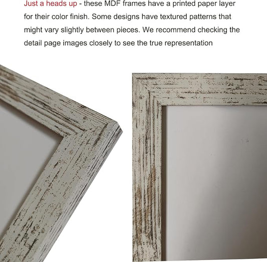 LUCKYLIFE Picture Frame Set 10-Pack, Gallery Wall Frame Collage with 8x10 5x7 4x6 Frames in Distressed White Finishes