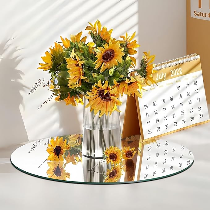 18 Pack Round Mirrors for Centerpieces, Circle Mirror Centerpieces for Tables, Tray Candle Plates Acrylic Mirrors for Table Wedding Birthday Christmas Miroor Home Wall Decor (6inch)