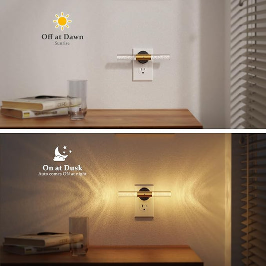 JandCase Night Light Rotating, Night Lights Plug into Wall, 3000K Acrylic Bubble Soft Light with Auto Light Sensor, 0-100LM Adjustable Brightness for Bedroom Bathroom Hallway