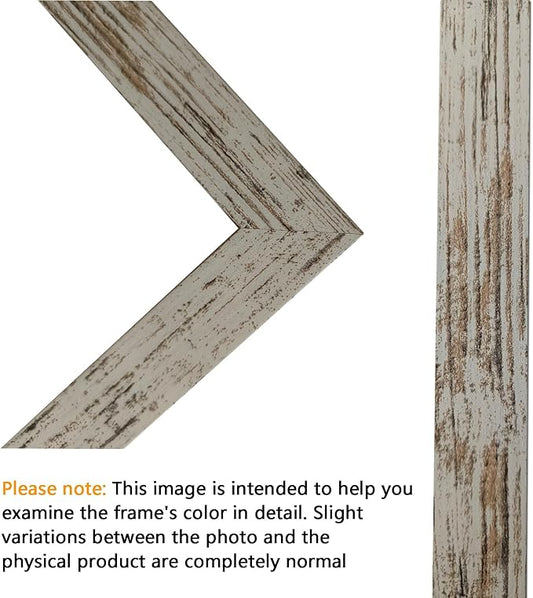 SESEAT 8x10 Picture Frame Distressed White Set of 6, Display Pictures 5x7 With mat or 8x10 Without Mat