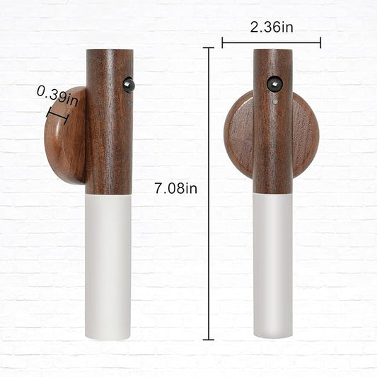 Motion Sensor Night Light, Motion Activated Night Light,Wall Lights Battery Operated,Rechargeable Wall Lights,Suitable for Kids Bathroom,Corridors, Closet ,Stairs, Bedrooms (Walnut Wood 1PC)