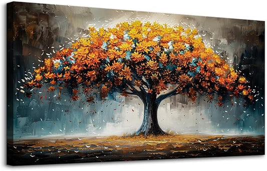KELIYUAN Large Canvas Wall Art For Living Room Farmhouse Wall Decor For Bedroom Office Decorations Abstract Wall Paintings Tree Landscape Pictures Artwork Modern Home Decor Posters 20x40In