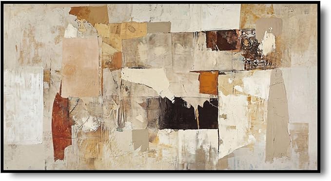 susimond Modern Abstract Wall Art 24x48 Inch Large Wall Art for Living Room with Aluminum Frame Horizontal Wall Art Waterproof Crystal Artwork for Walls for Sofa Fireplace Bedroom Office Hotel
