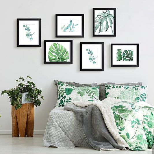 SESEAT Black 8x10 Picture Frames Wood 6 Pack Wall Mounting or Tabletop Display