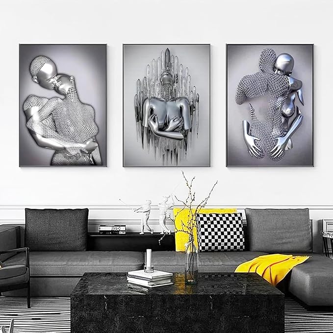ZMURED 3D Wall Art Decor Artwork Figure Statue Modern Art Canvas Painting,Large Wall Art for Bathroom Bedroom