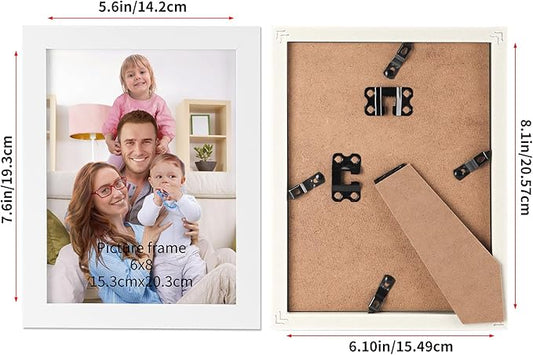 Giftgarden 6x8 Picture Frame White 6 x 8 Photo Frames Bulk for Wall or Tabletop Display, 12 Pack