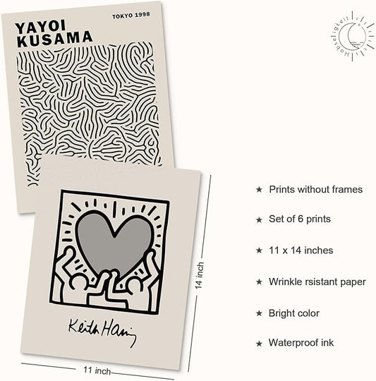 Habseligkeit Gray Master Wall Art Prints, Abstract Matisse Wall Art Exhibition Posters, Vintage Wall Art Prints, Retro Room Decor for Aesthetic Bedroom 11x14inch, Unframed