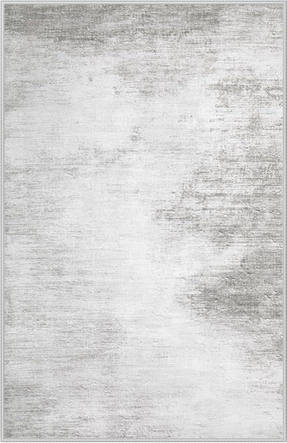 Area Rugs 9x12 Living Room: Washable Rug Modern Abstract Large Rugs Soft Non Slip Neutral Rug Stain Resistant Indoor Carpet for Bedroom Kitchen Dining Room Home Office Rugs(Grey,9'x12')
