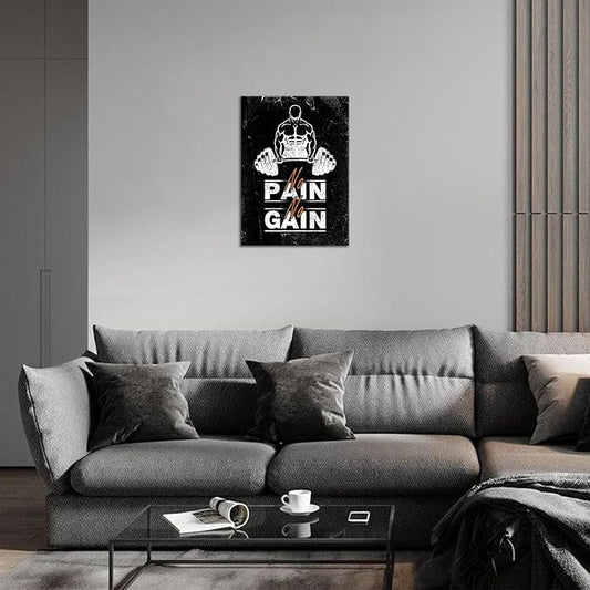 Motivational Wall Decor, Exercise Fitness Motivation Artwork, Inspirational Office Wall Art, Wooden Framed Encouraging Wall Art Print, Inspirational Canvas Wall Art for Office, Living Room