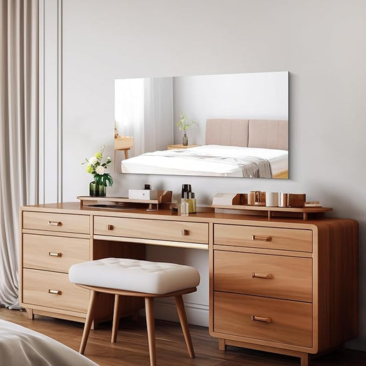 CILIBER Frameless Mirror, 20x36 Mirrors for Wall, Rectangle Bathroom Mirror for Over Sink, Frameless Vanity Mirror with Polished Edge, 3mm Tempered Glass, Hangs Horizontally or Vertically