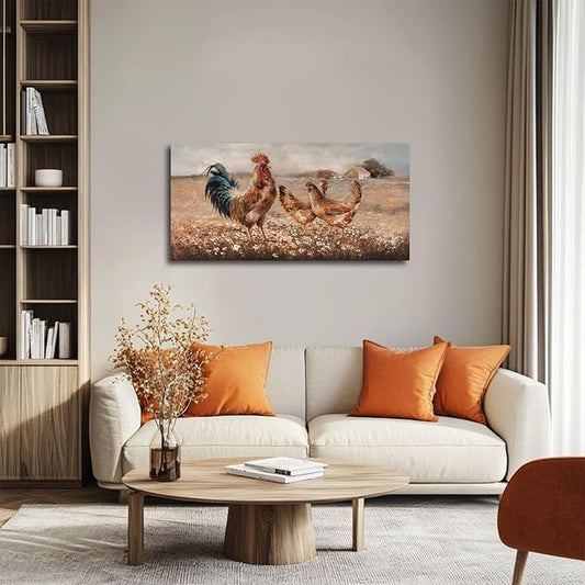 LEVERUP Animal Home Decor Browm Wall Art Flower wall Decorations for Dining Room Bedroom Office 20×40 Inchs Easy to Hang