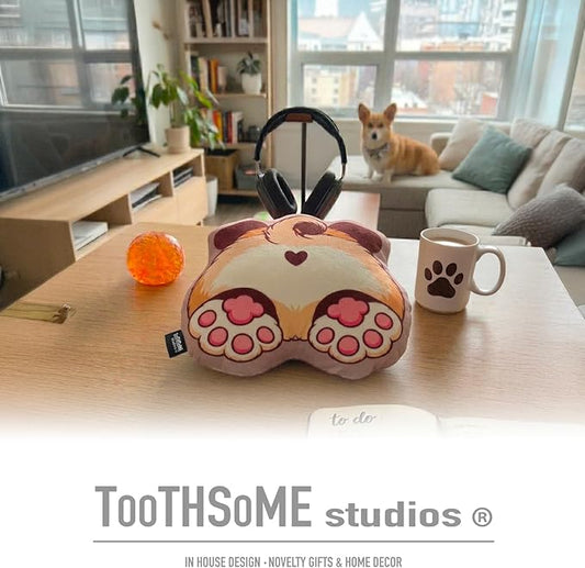 Toothsome Studios Pug Dog Shape Butt Pillow, Polyester Cotton Stuffed Throw, Novelty Animal Design, Multi-Color, 12 Inches (Pug)