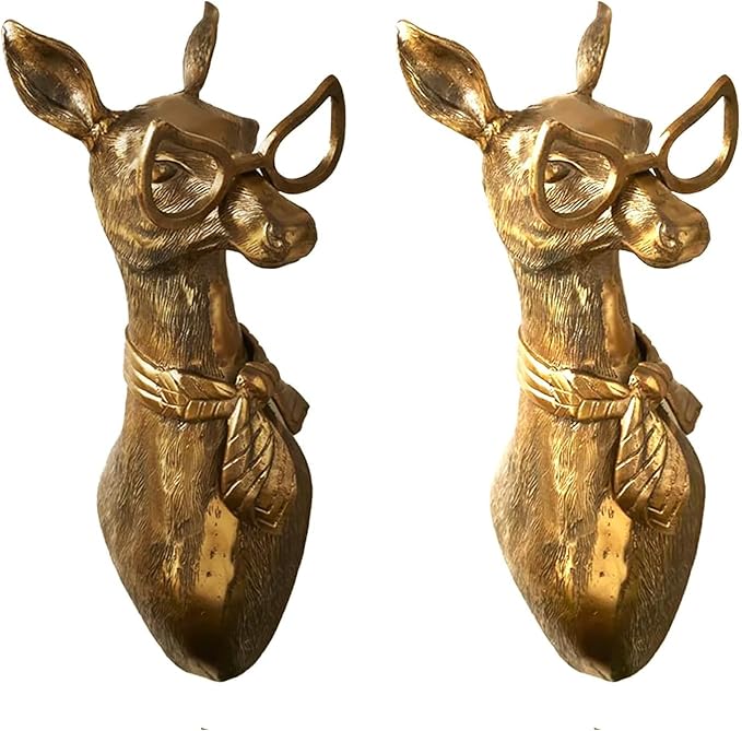 Animal Heads Wall Decor, Deer Head Wall Mount, Resin Animal Sculptures Head Wall Hanging Decoration for Family Living Room Bedroom Bathroom Kitchen Gift (Sheep)