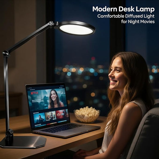 NS LED Desk Lamp 2 Pack, LED Desk Light for Home Office & Video Calls, Adjustable 3000K-6500K Office Lamp with Remote Control, Timer, Memory, CRI95+, Dimmable Desktop Lamp