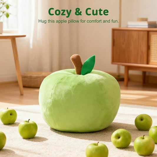 LANPU Cute Apple Shaped Plush Pillow – Soft Fruit Cushion for Couch, Sofa, or Bed, Adorable Decorative Throw Pillow for Room, Living Room & Home Decor (11 Inch, Red)