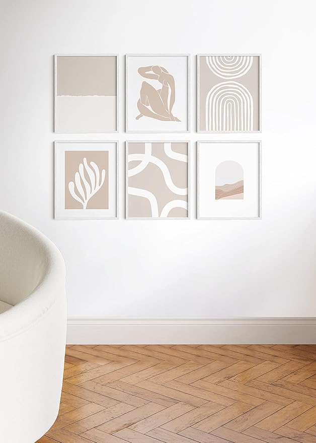 HAUS AND HUES White Oak Wood 16x20 Picture Frames - Set of 9, Elegant Frames for Posters and Photos