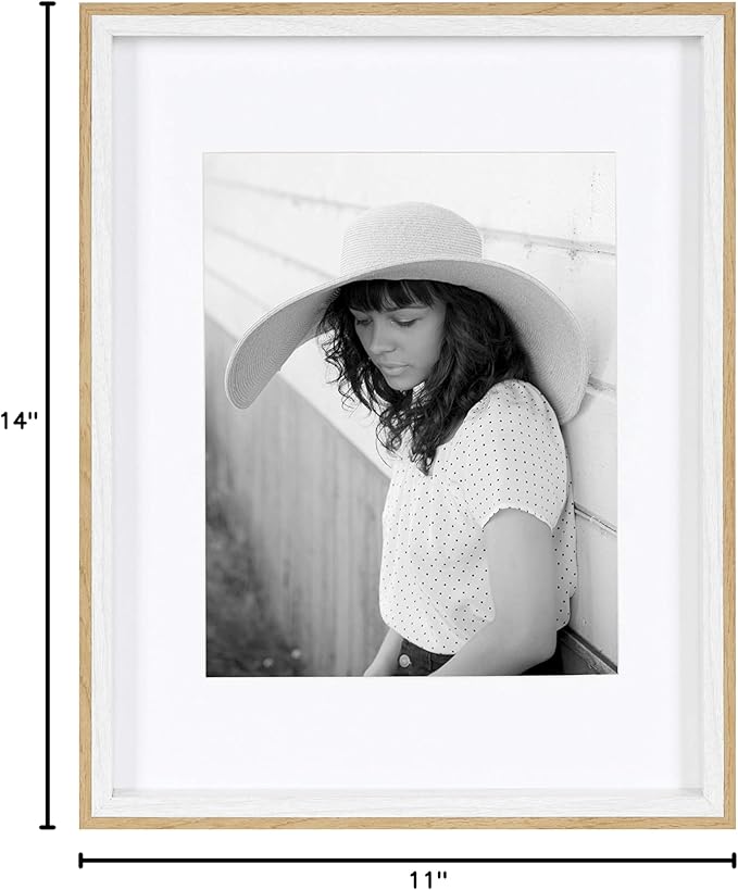 Kate and Laurel Gibson Transitional Frame Set, Set of 4, 11" x 14", White and Natural, Casual Frames for Any Room in The Home