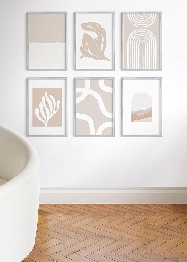 HAUS AND HUES 20x30 Silver Metal Picture Frames - Premium Aluminum with Vertical & Horizontal Hanging, Shatterproof Plexiglass - Perfect for Home or Office (20x30 in, Silver, Set of 6)