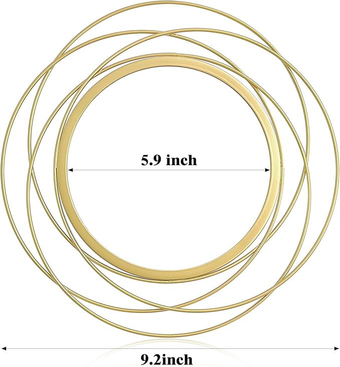 3 Set. Round Mirrors for Wall Decor Living Room Bedroom Bathroom Dining Room Metal Circle Mirror Set Boho Decorative Sunburst Wall Art Accent Entryway - Gold 9.5 in.