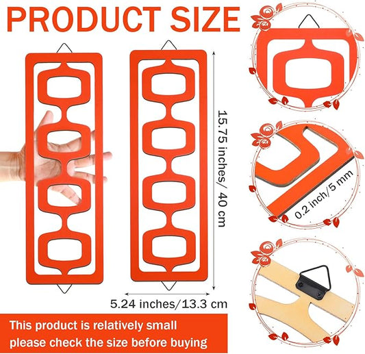 CroBlissful 2 Pcs Mid Century Modern Wall Art Wood Mid Century Elegance Decor Accents Abstract Wall Sculpture Geometric Panels for Interior Panel Art for Home Living Room(Orange)