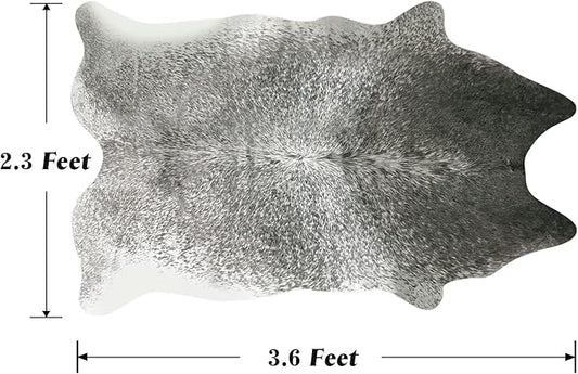 Cow Hide Rugs,Small Cowhide Rug, Washable Faux Animal Skin Rugs, 2x3Ft Non-Slip Cow Print Carpet for Bedroom Living Room Fireplace Office Entryway Kitchen, Grey