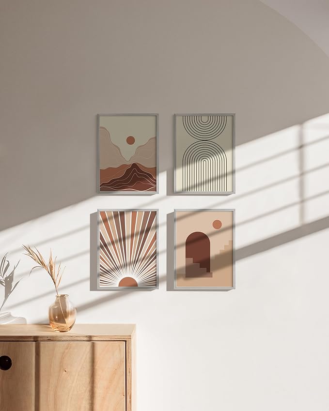 HAUS AND HUES 9x12 Silver Metal Picture Frames - Features Premium Aluminum, Vertical & Horizontal Hang, Shatterproof Plexiglass - Perfect for Home, Room, Office (9x12 in, Silver, Set of 15)