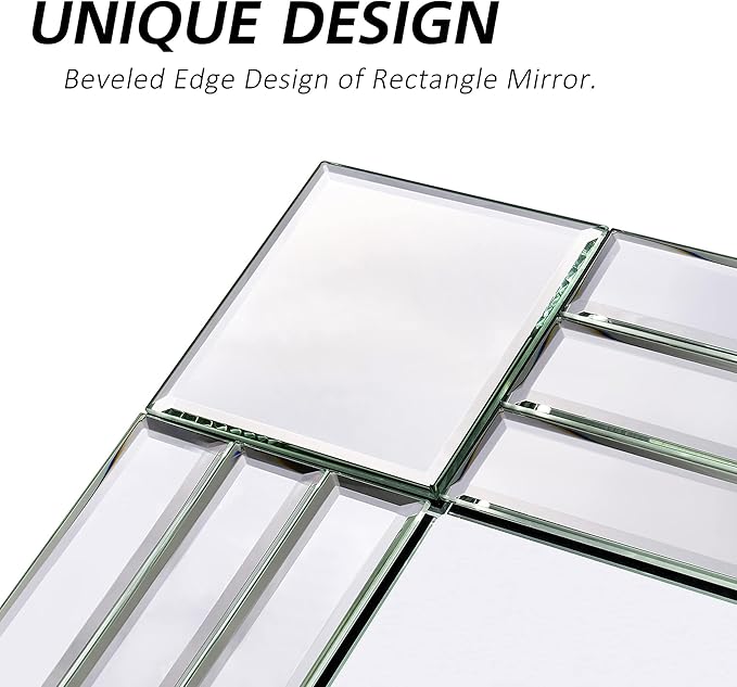 40"x28" Decorative Wall Mirror Gorgeous Silver Mirror for bedrooms, bathrooms, entryways hallways, Living Room and Dining Room Walls
