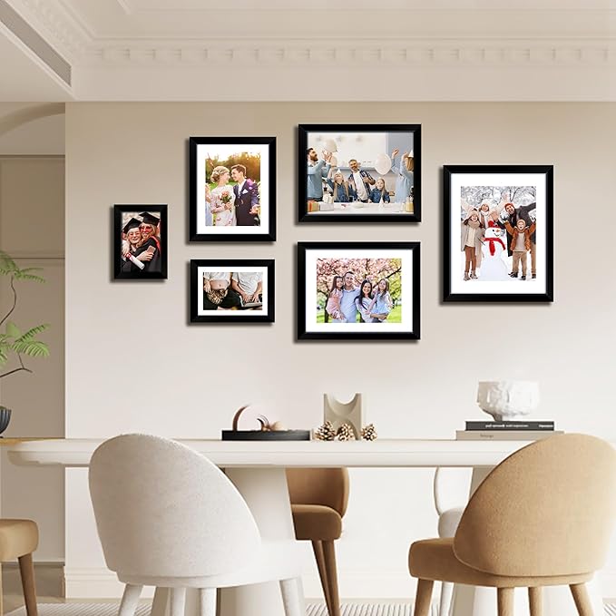FIXSMITH 11x14 Picture Frame, Black Photo Frame with HD Plexiglass, Display Pictures 8x10 with Mat or 11x14 Without Mat, Picture Frames Collage for Wall Display, 2 Pack