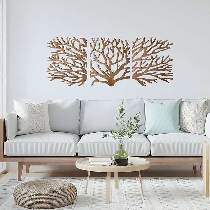 Tree of Life Wall Art Wooden Tree Life Wall Decor with Three Birds 12 Inch Round Family Tree Life Wall Hanging Plaque for Bedroom Living Room Kitchen Office Farmhouse Decor Indoor Outdoor (Tree of Life Wall Art - Wood Color)