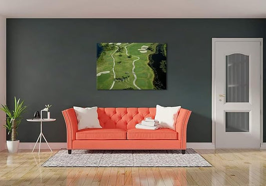 chenchenArt Florida Community Golf Course Wall Art for Living Room Bedroom Bathroom Home Decorations Golf Course Picture Poster Canvas Prints Modern Artwork Framed Ready to Hang(18''H x 24''W)